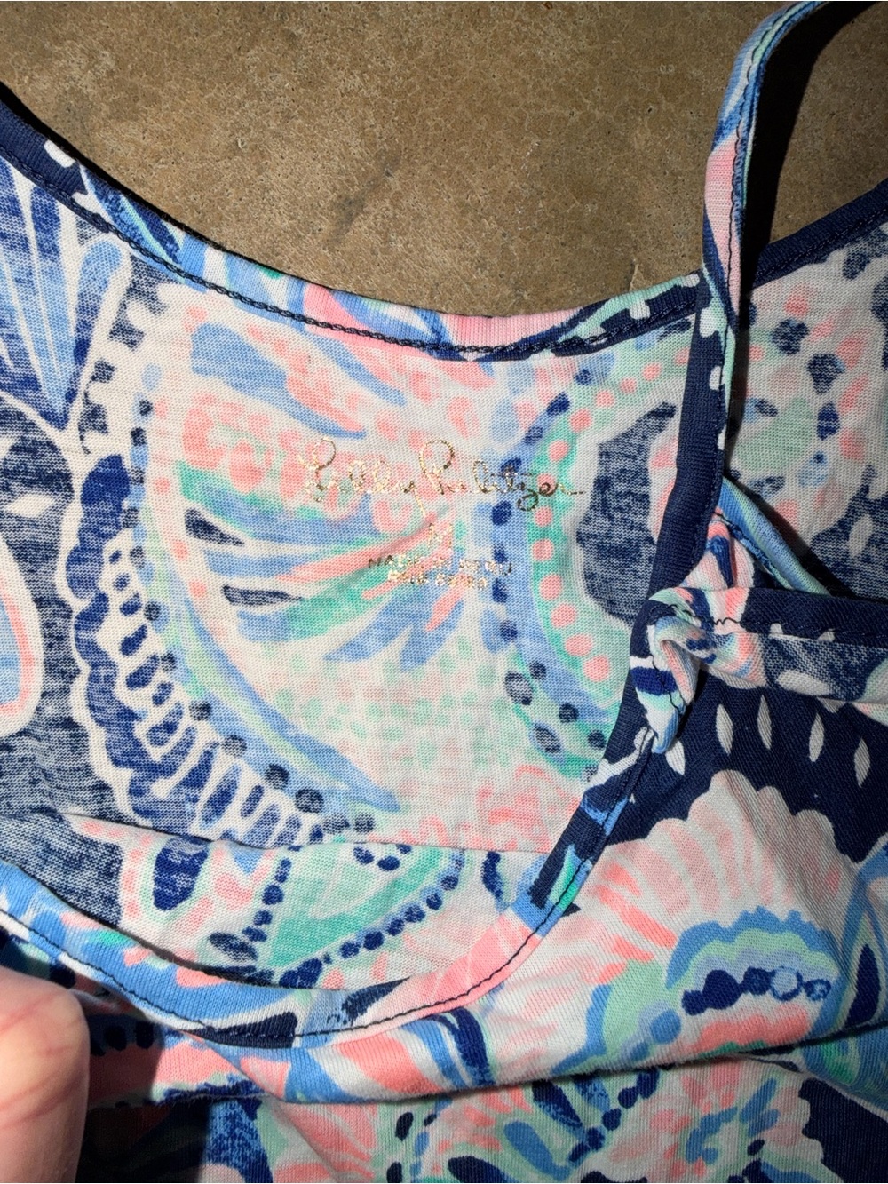 Lilly Pulitzer Girls Navy Pink Paisley Shift Dress Size M Floral Sleeveless - Picture 4 of 10